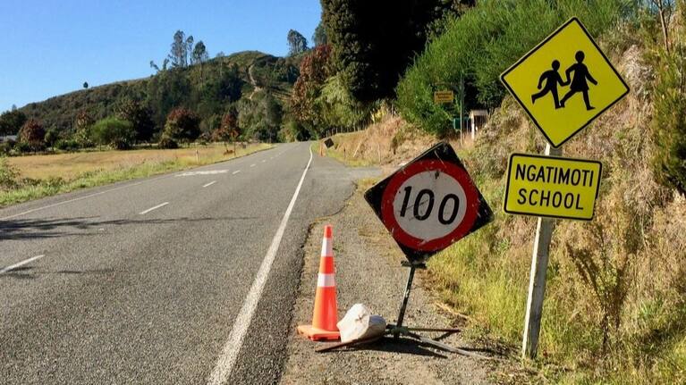 100km/h speeds past Ngātīmoti School have been an issue for residents for at least a decade. Photo: Supplied/Patrick Shortley