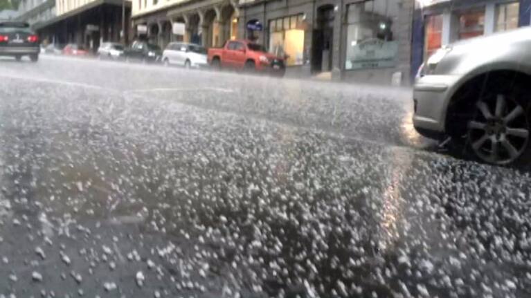 A severe thunderstorm hit Dunedin bringing a torrent hail and rain – right in the middle of summer.