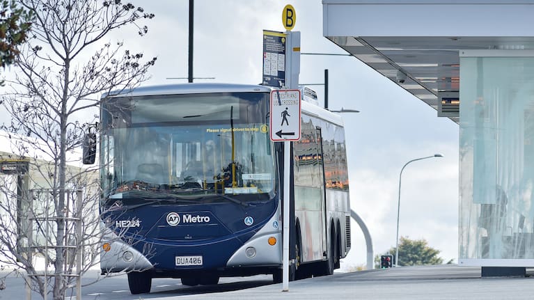 An AT Metro bus at Auckland's Panmure Station (file image).