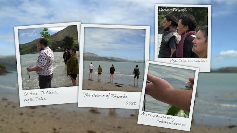 A cleansing ceremony took place with Ngā Tahu on the shores of Rāpaki, 2022.