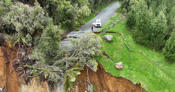 Photos show huge cracks in the road, slips after Waitomo flooding