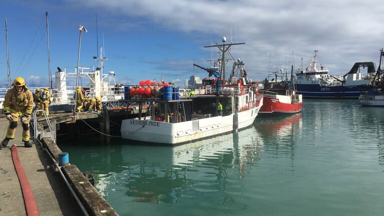 A Nelson fishing vessel that caught fire