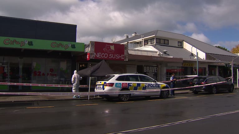 A scene examination is underway at Neco Sushi in Auckland's Browns Bay.