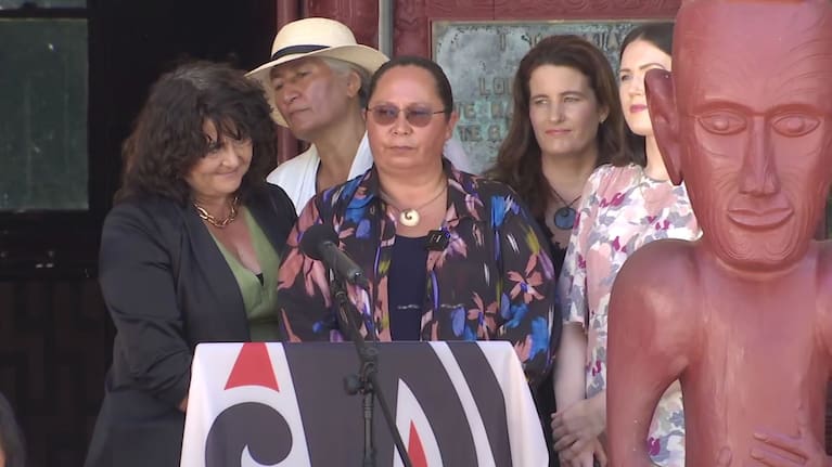 ACT's Nicole McKee and other female Government ministers at Waitangi