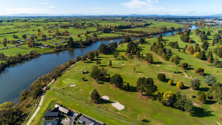 Aerial view of Waikato River