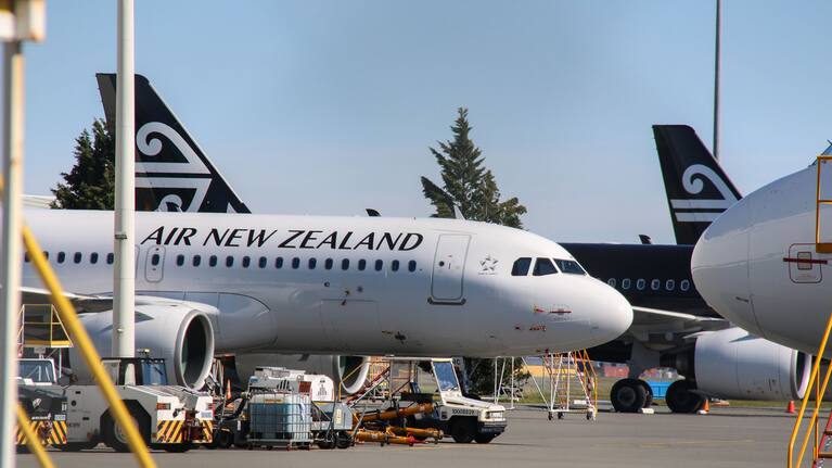 Air New Zealand planes at Christchurch International Airport.
