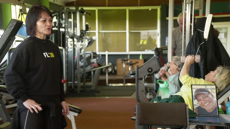 Aldean Williams putting Opotiki residents through their paces at the gym.