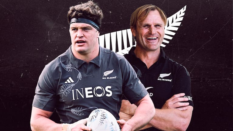 New All Blacks captain Scott Barrett and head coach Scott Robertson.