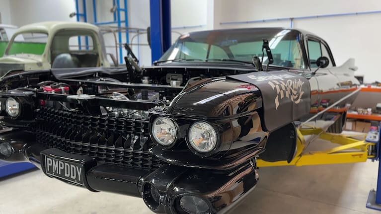 One of the many cars being restored and Custom Street Rides.