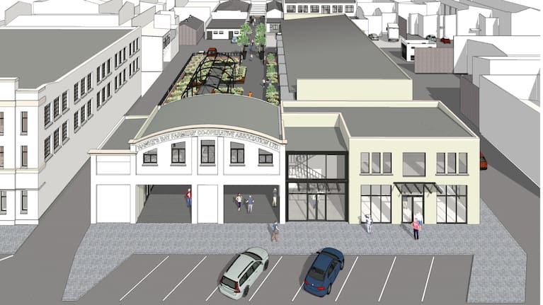 An artist's impression of the inner-city development planned for Queen Street West site in Hastings.