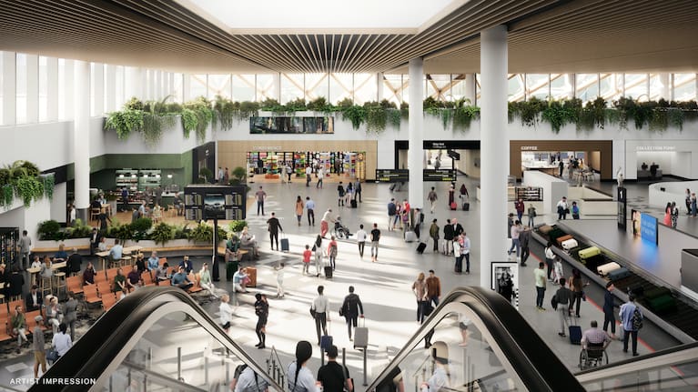 An artist's impression of the new domestic terminal.