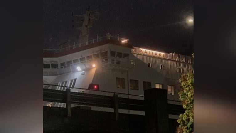 An Interislander ferry which lost power in the middle of the Cook Strait has docked this evening.