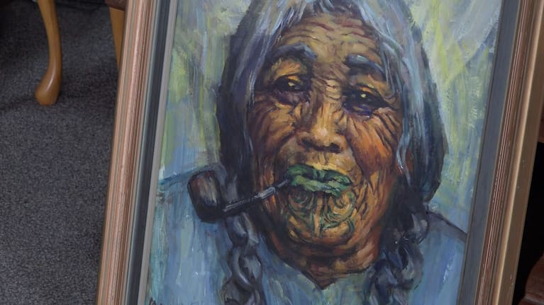 Painting of a kuia by Ida Carey