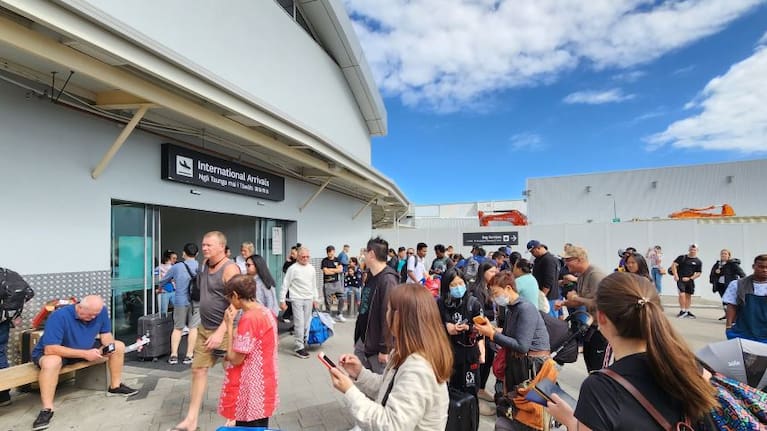 Auckland Airport's international terminal evacuated after fire alarm.