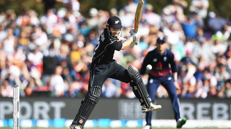 Kane Williamson batting.
New Zealand Blackcaps v England. 5th ODI International one day cricket, Hagley Oval, Christchurch. New Zealand. Saturday 10 March 2018. © Copyright Photo: Andrew Cornaga / www.Photosport.nz