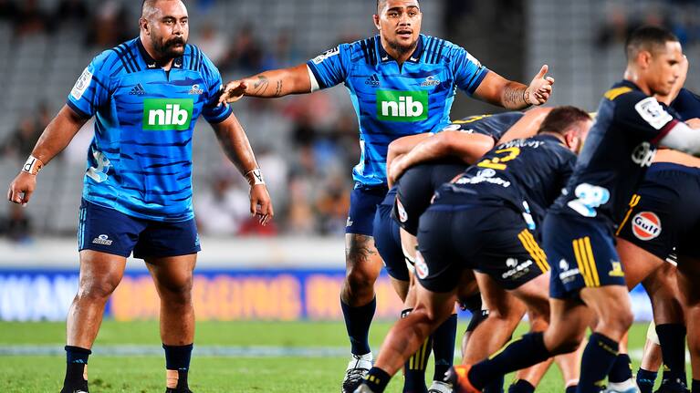 Blues prop Ofa Tu'ungafasi in action against the Highlanders.
Blues v Highlanders, Super 15 Rugby, Eden Park, Auckland, New Zealand. 22 March 2019. © Copyright Image: Marc Shannon / www.photosport.nz.