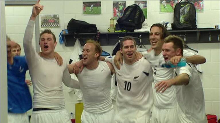 Brian Turner invited TVNZ's camera crew into the changing room for the post-match celebrations.