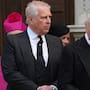 Britain's Prince Andrew, left, and Britain's King Charles III leave after the Requiem Mass service for the Duchess of Kent at Westminster Cathedral in London, Tuesday, September 16, 2025.