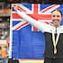 Bryony Botha poses after receiving her gold medal for the women's individual pursuit.