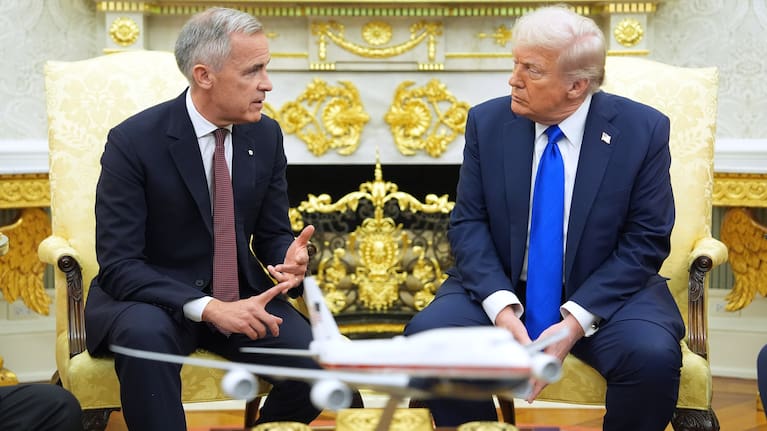 Canadian Prime Minister Mark Carney meets with US President Donald Trump at the White House.