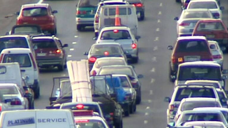 Cars travelling on the motorway.
