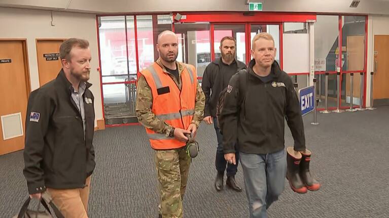Chris Hipkins readying for a flight to Auckland.