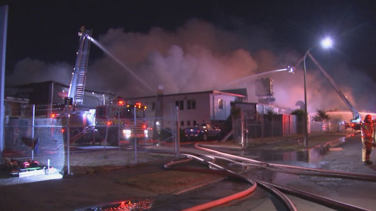 Firefighters were first called to the Romanos Foods factory just after 1 am.