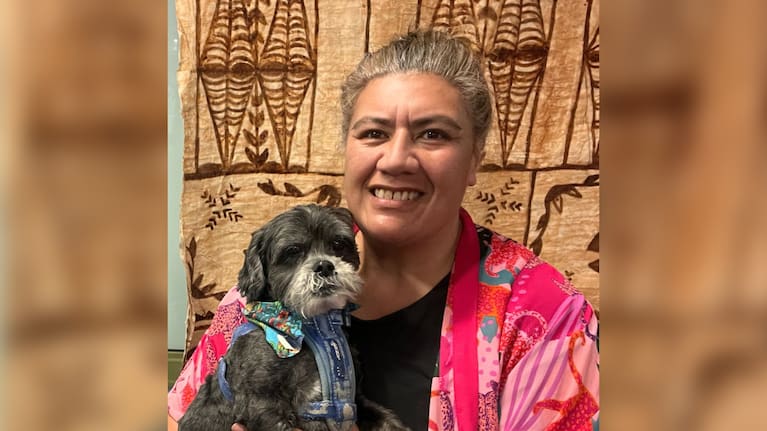 Councillor Josephine Bartley with her dog Milo, who makes Guy Fawkes pet safety personal for her.