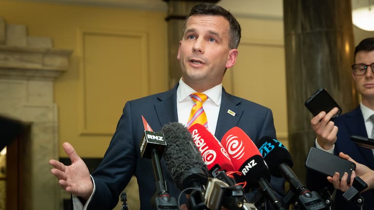 David Seymour speaks to media after the release of the Government's Budget 2023