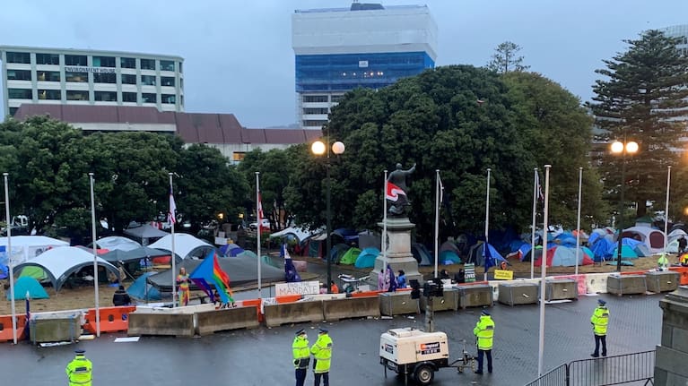 Day 7 of anti-mandate protest in Wellington.