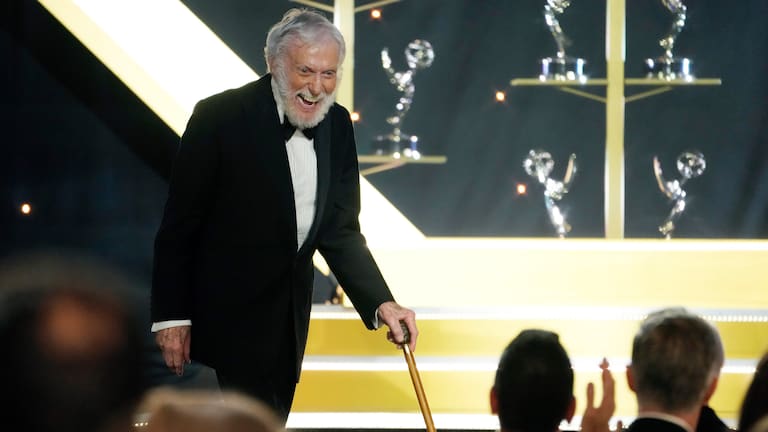 Dick Van Dyke accepts the award for outstanding guest performance in a daytime drama series for "Days of our Lives" during the 51st Daytime Emmy Awards on Friday, June 7, 2024, at the Westin Bonaventure in Los Angeles.