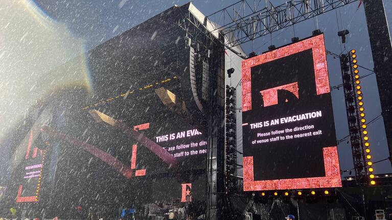 Elton John's concert has been cancelled this evening amid the torrential weather.