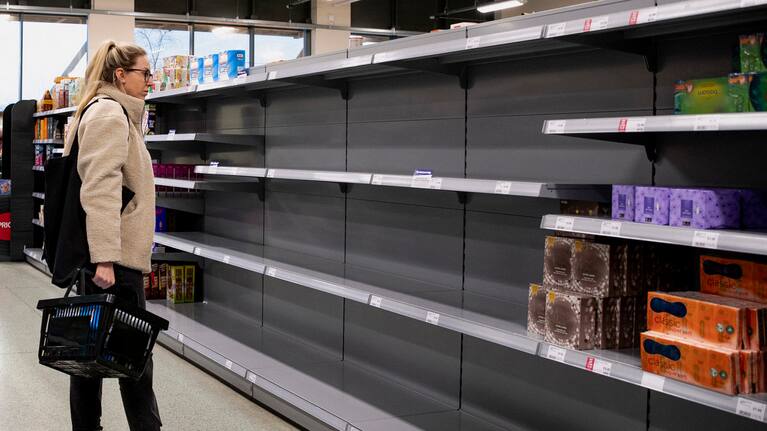 Empty shelves at the supermarket (file photo)