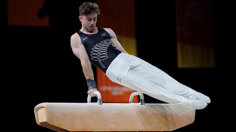 Ethan Dick during his Pommel Horse routine.
