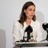 Finnish Prime Minister Sanna Mirella Marin talks to media at the end of an informal EU leaders summit in Prague Castel on October 7, 2022 in Prague.
