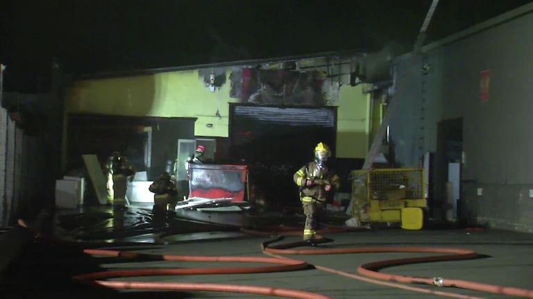 Firefighters at the scene in Auckland's Takanini.