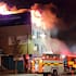 Flames engulfed Loafers Lodge in Wellington early on Tuesday morning.