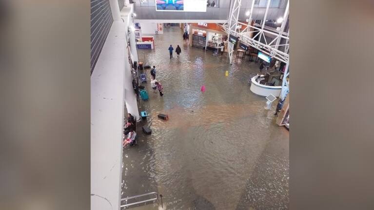 Flooding at Auckland Airport.