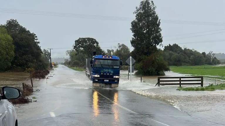 Flooding in the Grey District on Friday.