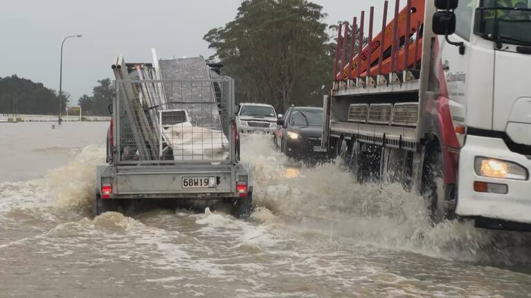 Flooding on SH1 near Whangarei.