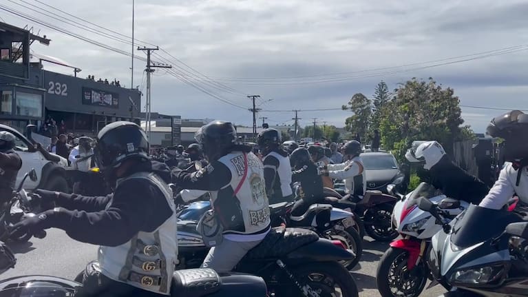Gang members assembled in Foxton for the funeral of William "Bird" Hines.