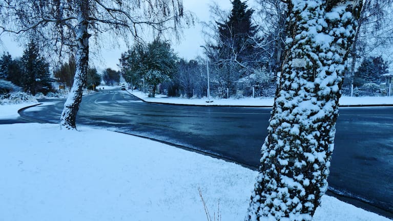 Icy road in Tekapo. Photo credit, George Empson