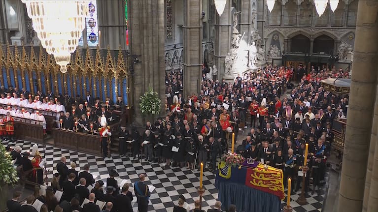 Inside Westminster Abbey.