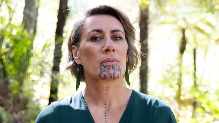 Jenny-May's moko kauae brings a sense of tau.