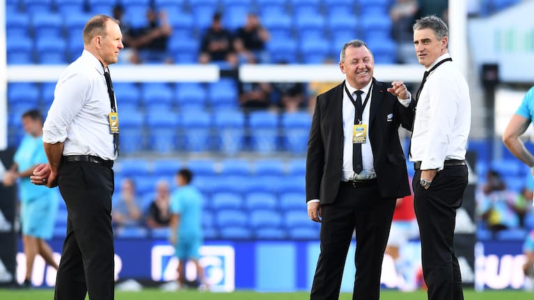 All Blacks assistant coach Scott McLeod, right, says he didn't read Magne's scathing column.