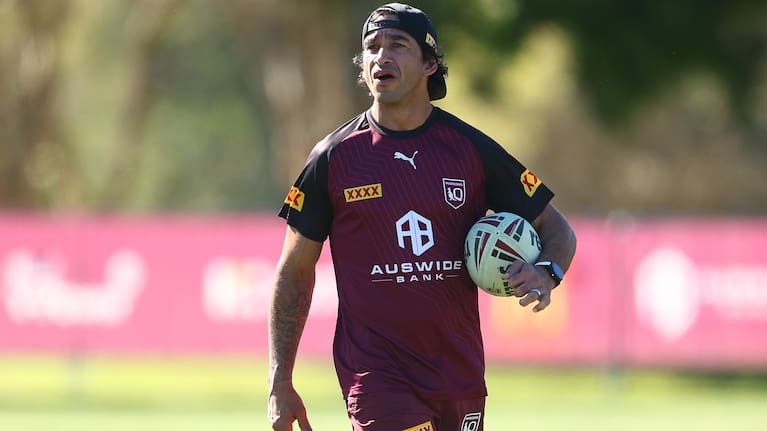 Johnathan Thurston, pictured this year as an assistant coach to Queensland, will turn out for Team Cricket in the next Black Clash.