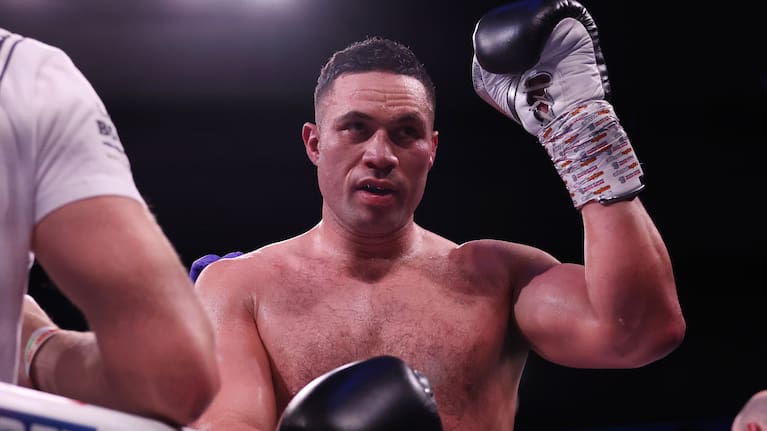 Kiwi Joseph Parker celebrates after his impressive win over Derek Chisora in Manchester last December.