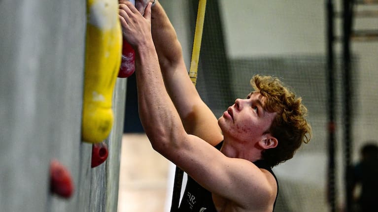 Julian David at NZ Olympic speed climbing announcement.