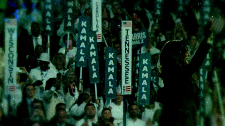 Kamala Harris at a rally