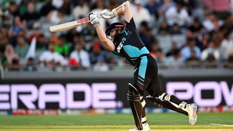 Kane Williamson batting against Pakistan in the first T20 at Eden Park.
